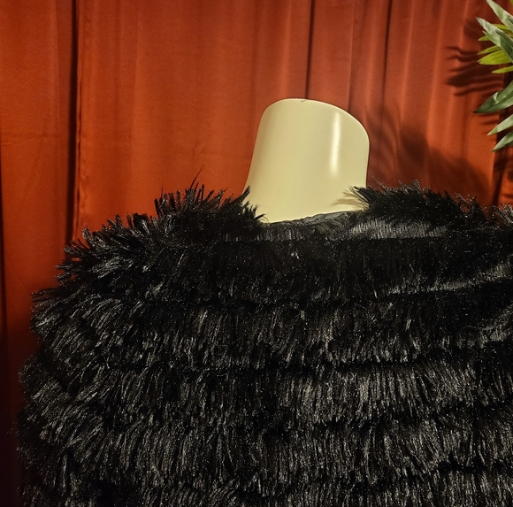 Blue Blush Black Eyelash Fringe Jacket Women's Size Small - Picture 5 of 9